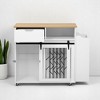 Multifunctional Dog Crate Furniture, Kitchen Island End Table with Storage for Kitchen or Dining Room, Sliding Doors & Wheels for Small to Medium Dogs - 3 of 4