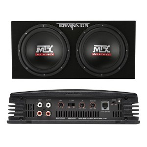 MTX TNE212D Dual 12" Loaded Enclosure with 600 Watt ASA3 600.1D Amplifier - 1 of 4