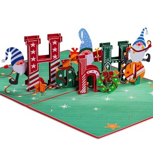 Paper Love 3D Ho Ho Ho Pop Up Christmas Card, For Christmas - 5" x 7" Cover, Includes Envelope and Note Tag - 1 of 4