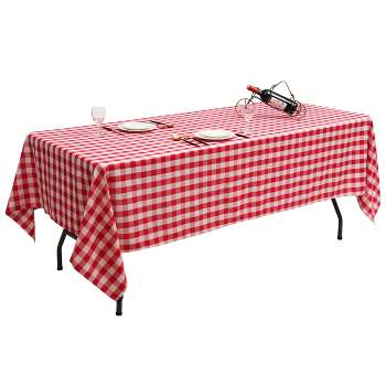 Costway Polyester Tablecloth Rectangle Table Stain Resistant Buffalo Plaid Table Cover 60'' X 102'' Set of 10