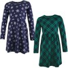 Hudson Baby Infant and Toddler Girl Cotton Dresses, Black Watch Plaid - 2 of 4