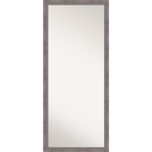 28" x 64" Pinstripe Plank Framed Full Length Floor/Leaner Mirror Gray - Amanti Art - 1 of 4