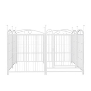 Akoasm 32 inch 8 Panels Heavy Duty Dog Fence Puppy Pen for Large Medium Small Dogs-White - 1 of 4