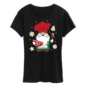 Women's - Instant Message - Christmas Baking Gnome Short Sleeve Graphic T-Shirt - 1 of 4