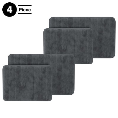 Gray Memory Foam 4-Piece Bathroom Rug Set