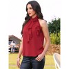 INSPIRE CHIC Women's Halter Neck 3D Floral Ruffle Sleeveless Summer Dressy Casual Blouses - 4 of 4