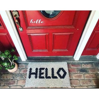 Handwoven Ivory Rectangular Coir Doormat with PVC Backing