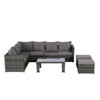 CAVINAS Outdoor Couch Set, All-Weather Wicker Patio Conversation Sets with Glass Table, Outdoor Sectional Furniture for Garden - 4 of 4