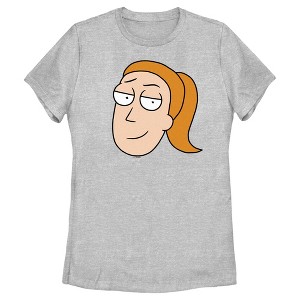 Women's Rick And Morty Smiling Summer Big Head Portrait T-Shirt - 1 of 4