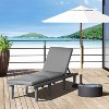 76.8'' Chaise Lounge Chair for Outdoor, Patio Recliner with 4-Position Adjustable Backrest and Cushion Gray - 4 of 4