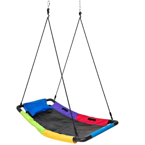 Rainbow Colored Platform Super Outdoor Swing For Kids Hearthsong