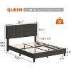 Homhougo Twin Bed Frame with Headboard, Linen Upholstered Twin Bed Frames with Solid Wooden Slats Support, No Box Spring Needed, Noise-Free, Grey - 3 of 4
