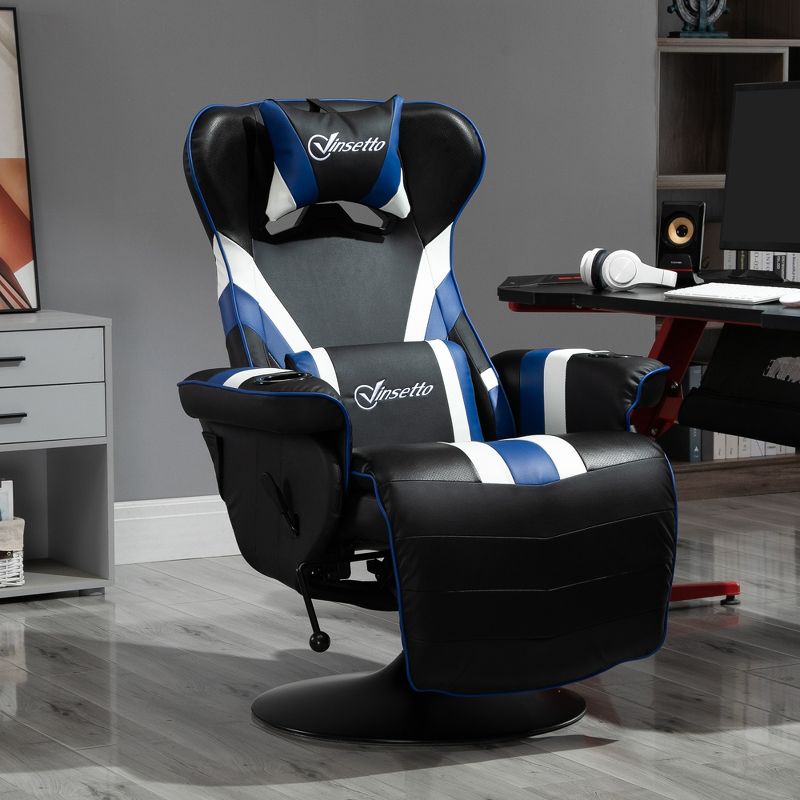 Vinsetto Gaming Chair, Racing Style Computer Recliner with Lumbar Support, Footrest and Cup Holder, 2 of 8