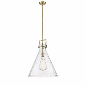 Newton Cone - 1 Light Stem Hung Pendant In Industrial Style-22.75 Inches Tall and 18 Inches Wide - 1 of 1