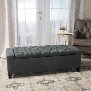 Tufted Upholstered Storage Ottoman Bench with Lift-Top Design for Living Room Organization -3irtyhousy - 1 of 4