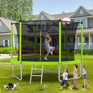 Whisen 14FT Recreational Trampoline with Safety Enclosure for Outdoor/Indoor Sports, 5 W-Legs - 1 of 4