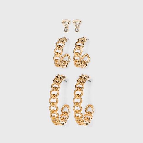 Gold hoop earrings on sale target