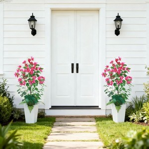 2Pack Artificial Bougainvillea Tree, 4FT Faux Plants in Potted Indoor Bougainvillea Plant, Blooming Topiary Tree Lifelike Faux Plants for Home Porch - 1 of 4