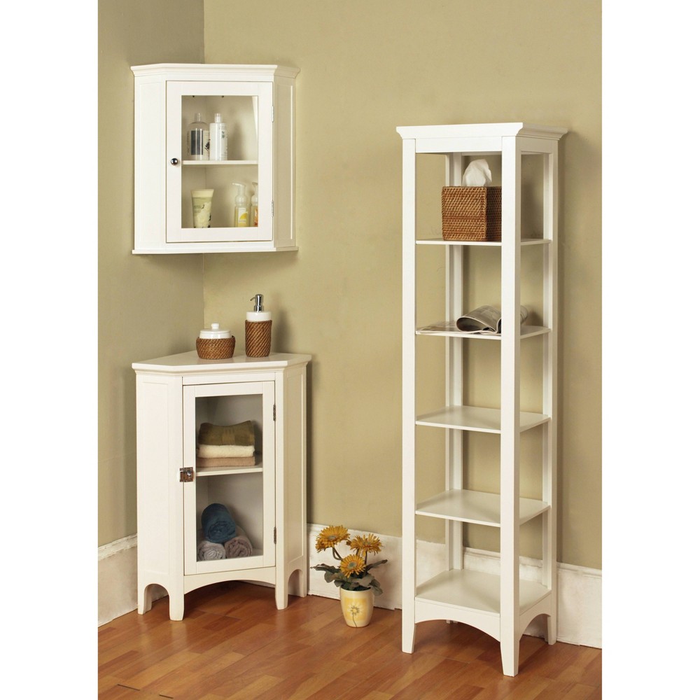 Photos - Wall Shelf Madison Linen Tower with Five Open Shelves White - Teamson Home