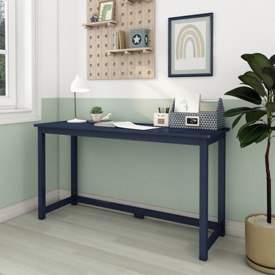 Max & Lily 55" Blue Solid Wood Corner Desk