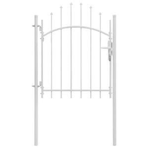 vidaXL Garden Gate Steel 39.4"x68.9" White - 1 of 4