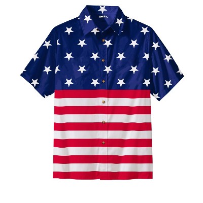 Kingsize Men's Big & Tall Short Sleeve American Sport Shirt - 4xl ...