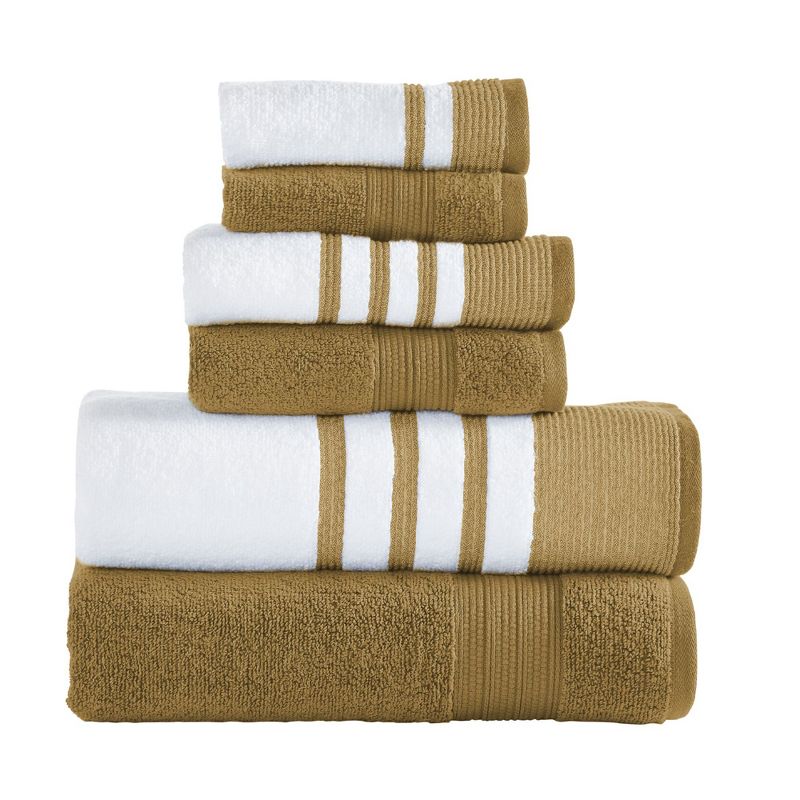 Modern Threads 6 Piece Bath Towel Set, Quick Dry Striped, Reinhart., 1 of 4