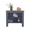 ORRD Modern Kitchen Island with 2 Open Shelves, Multifunctional Storage Organizer in Kronos Fresno & Kronos Blue, Easy Assembly, 40" Wide - 3 of 4