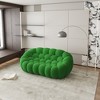 Honeycomb Bubble Loveseat Sofa with 3D Mesh Fabric, 75-Inch Modern Floor Couch, Green - 3 of 4