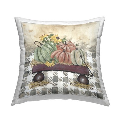 Stupell Industries Autumn Wagon Floral Pumpkins