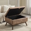 Vynxaria Mid-Century Modern Square Coffee Table Storage Bench - Brown - 4 of 4
