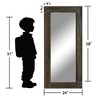 Wooakway Distressed Solid Wood Accent Mirror Vintage Full Length Mirror Retro Leaning Mirror Weathered White/Antique Brown/Charcoal - 3 of 4