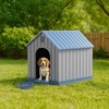 Dolonm pointed roof doghouse, made of PP material, waterproof and UV-resistant, with 2 ventilation Windows - 2 of 4