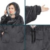 PAVILIA Wearable Blanket Hoodie Adults, Faux Shearling Cozy Oversized Hooded Sweatshirt, Warm Fleece Two Pockets - 2 of 4