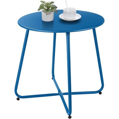 Simple Trending Outdoor and Indoor End Table for Garden Balcony Yard, Navy Blue