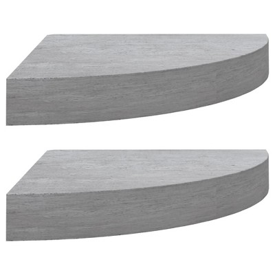 vidaXL Wall Corner Shelves 2 pcs Concrete Gray 13.7"x13.7"x1.4" MDF