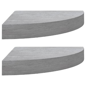 vidaXL Wall Corner Shelves 2 pcs Concrete Gray 13.7"x13.7"x1.4" MDF - 1 of 1