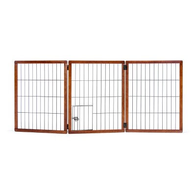 Freestanding pet gate on sale with cat door