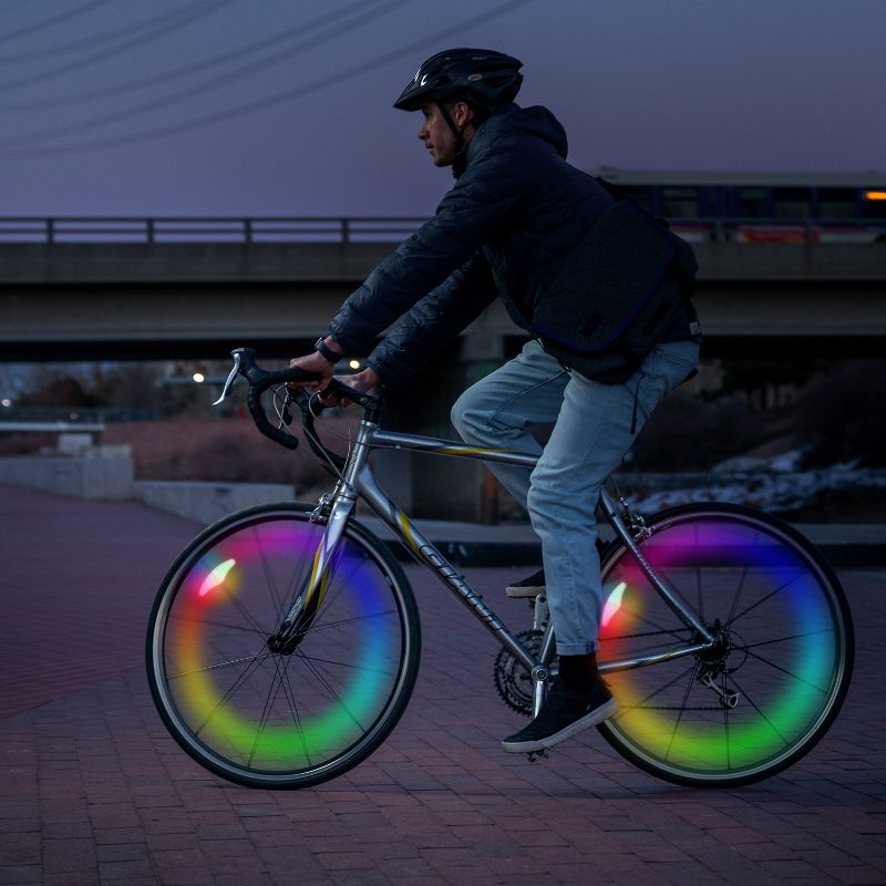 Nite Ize Spokelit LED Bicycle Spoke Light, Visibility + Safety Bike Light, 2 Pack, Disc-O Select Choose-Your-Color LED, 5 of 11