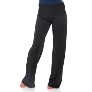 Women's Solid Printed Palazzo Pants - White Mark - 1 of 3