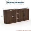 35.4 in/70.8 in Sideboard Buffet Cabinet w/ Storage, Mid Century Modern Accent Cabinet w/ 4 Doors, Wood Coffee Bar Media Console Credenza - 2 of 4