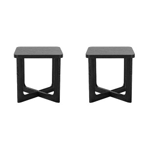 Spassway Sets of 2 Square End Tables Side Table with Criss Cross Table Legs Wood Sofa Table Narrow Nightstand for Small Spaces Living Room Bedroom - 1 of 4