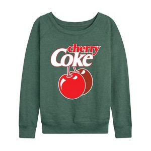 Women's - Coca-Cola - Very Cherry Coke Lightweight French Terry Wide Neck Long Sleeve Graphic Shirt - 1 of 4