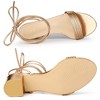 Allegra K Women's Open Toe Sparkle Strappy Lace Up Block Heel Sandals - 4 of 4