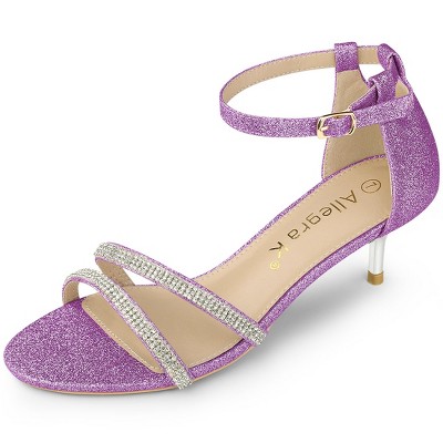 Mauve high quality kitten heel shoes