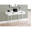 Monarch Specialties Computer Desk Home Office Laptop Storage Drawers 48InchL Work Metal Laminate White Contemporary Modern - 2 of 4