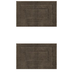 Unique Bargains 2Pcs Bathroom Floor Non-Slip Geometry Absorbent Washable Mat Soft Bath Mats - 1 of 4