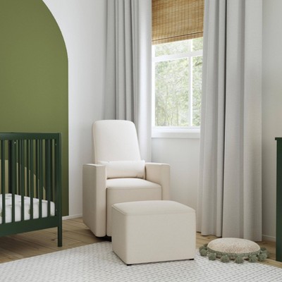 Cream Comfort Swivel Glider & Ottoman with Lumbar Support