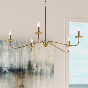 Urban Ambiance Luxury New Traditional Chandelier,  12''H x 41''W,  Brushed Gold Finish, ULB2061 - 1 of 4