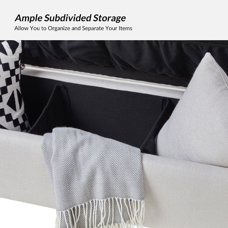 Arrigo Upholstered Flip Top Storage Bench with Arms |ARTFUL LIVING DESIGN, 4 of 9